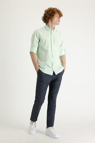 Orta Antrasit Slim Fit Dar Kesim Likralı Kanvas / Chino Pantolon