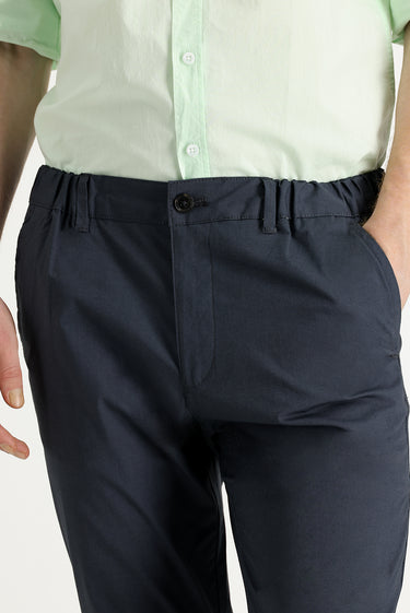 Orta Antrasit Slim Fit Dar Kesim Likralı Kanvas / Chino Pantolon