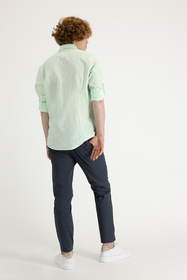 Orta Antrasit Slim Fit Dar Kesim Likralı Kanvas / Chino Pantolon