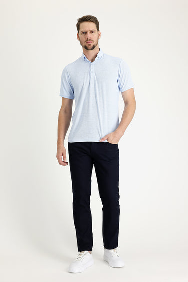 Koyu Lacivert Slim Fit Dar Kesim Likralı Kanvas / Chino Pantolon