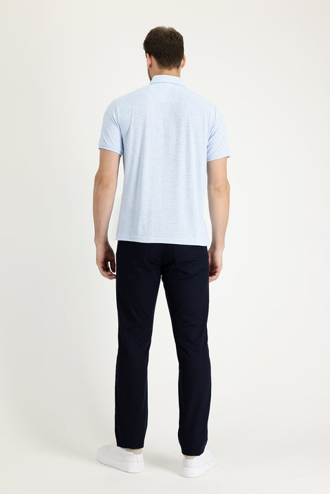 Koyu Lacivert Regular Fit Standart Kesim Likralı Kanvas / Chino Pantolon