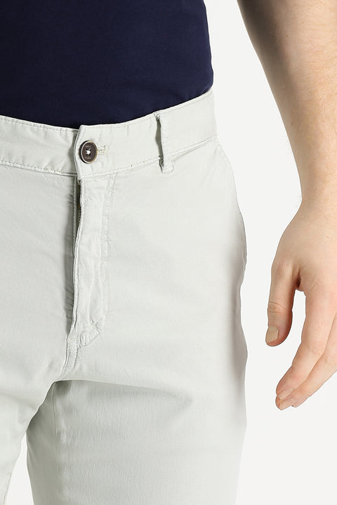 Ecru Slim Fit Stretch Canvas / Chino Trousers