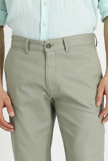 Çağla Yeşili Relaxed Fit Rahat Kesim Likralı Kanvas / Chino Pantolon