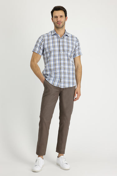 Orta Vizon Regular Fit Likralı Kanvas / Chino Pantolon