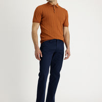 Orta Lacivert Regular Fit Desenli Likralı Kanvas / Chino Pantolon
