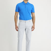 Gümüş Renk Regular Fit Standart Kesim Desenli Likralı Kanvas / Chino Pantolon