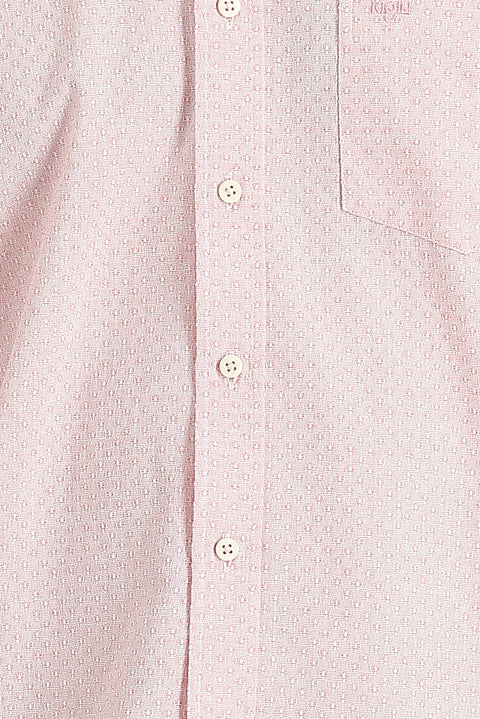Şeker Pembe Uzun Kol Relaxed Fit Rahat Kesim Desenli Gömlek