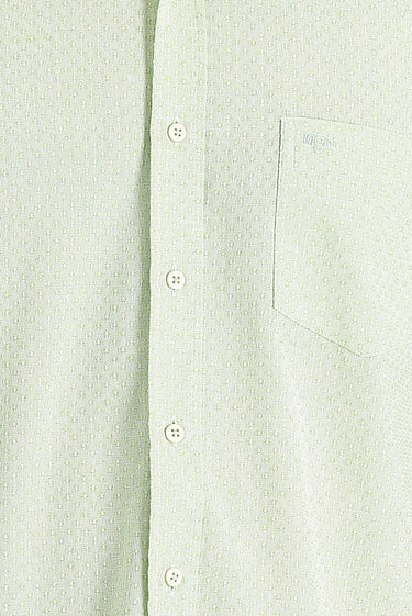 Fıstık Yeşili Uzun Kol Relaxed Fit Rahat Kesim Desenli Gömlek