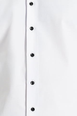 Beyaz Uzun Kol Ata Yaka Slim Fit Dar Kesim Pamuklu Kolay Ütülenebilir Gömlek