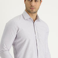 Orta Bej Uzun Kol Slim Fit Dar Kesim Klasik Desenli Pamuklu Kolay Ütülenebilir Gömlek