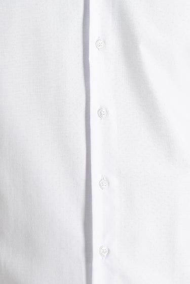 Beyaz Uzun Kol Slim Fit Dar Kesim Klasik Desenli Pamuklu Kolay Ütülenebilir Gömlek