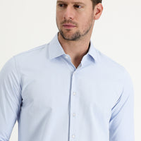 Uçuk Mavi Uzun Kol Slim Fit Dar Kesim Klasik Pamuklu Kolay Ütülenebilir Gömlek