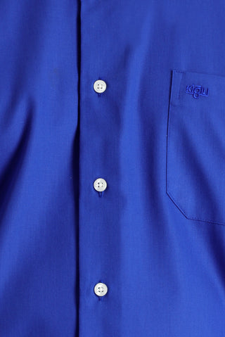 Saks Mavi Uzun Kol Non Iron Klasik Pamuklu Gömlek