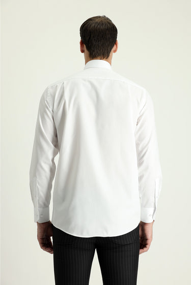 Beyaz Uzun Kol Non Iron Klasik Pamuklu Gömlek