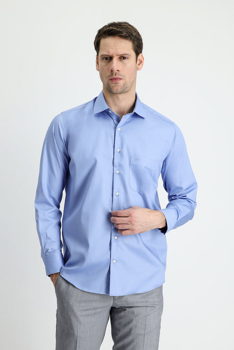 Sky Blue Long Sleeve Non-Iron Shirt