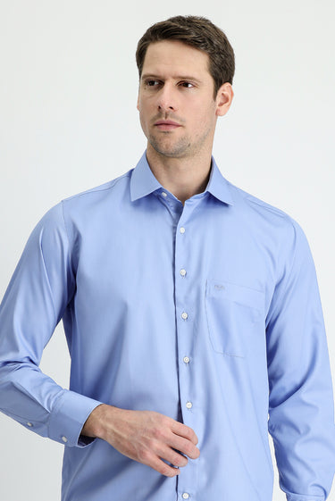 Gök Mavisi Uzun Kol Non Iron Gömlek