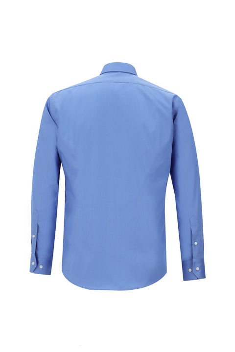 Aqua Blue Long Sleeve Non-Iron Classic Cotton Shirt