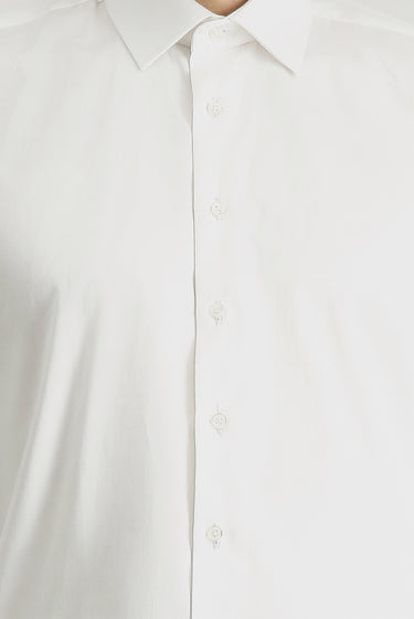 Beyaz Uzun Kol Slim Fit Dar Kesim Klasik Pamuk Gömlek