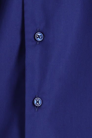 Orta Lacivert Uzun Kol Non Iron Klasik Pamuklu Gömlek