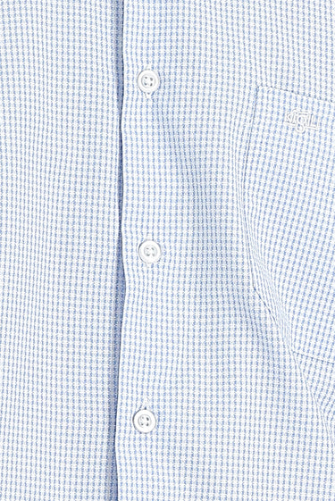 Açık Mavi Kısa Kol Regular Fıt Ekose Gömlek