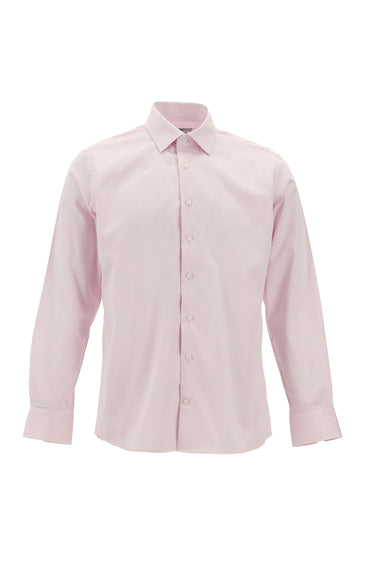 Pembe Uzun Kol Slim Fit Dar Kesim Klasik Pamuk Gömlek