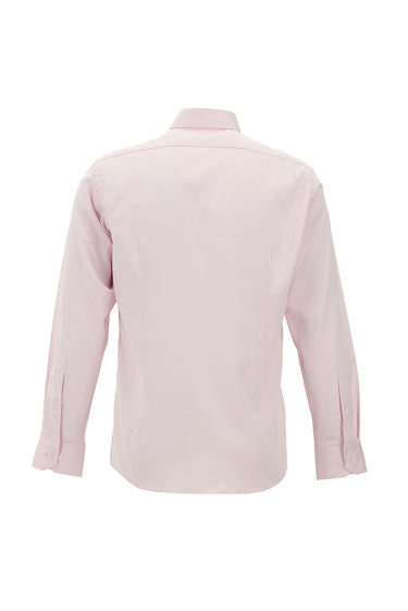 Pembe Uzun Kol Slim Fit Dar Kesim Klasik Pamuk Gömlek