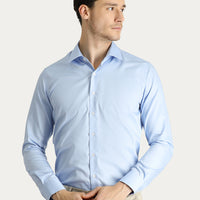 Uçuk Mavi Uzun Kol Slim Fit Dar Kesim Non Iron Gömlek