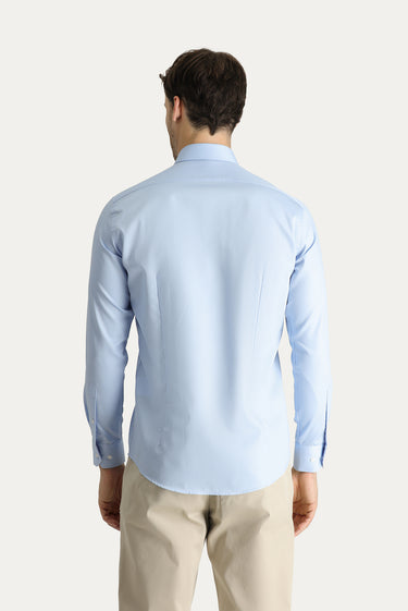 Uçuk Mavi Uzun Kol Slim Fit Dar Kesim Non Iron Gömlek