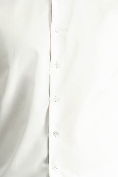 Beyaz Uzun Kol Slim Fit Dar Kesim Klasik Non Iron Saten Pamuklu Gömlek
