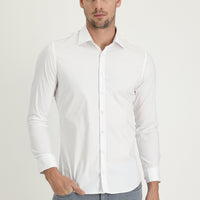 Beyaz Uzun Kol Super Slim Fit Ekstra Dar Kesim Klasik Pamuklu Gömlek