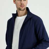 Orta Lacivert Slim Fit Dar Kesim Mevsimlik Spor Mont