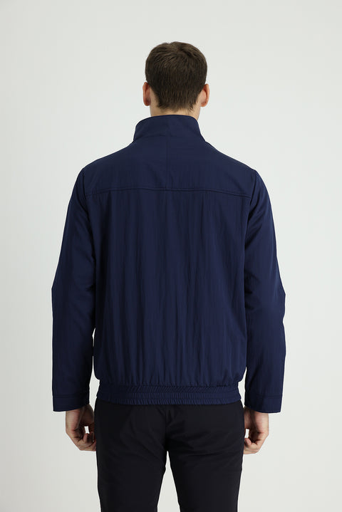 Orta Lacivert Slim Fit Dar Kesim Mevsimlik Spor Mont