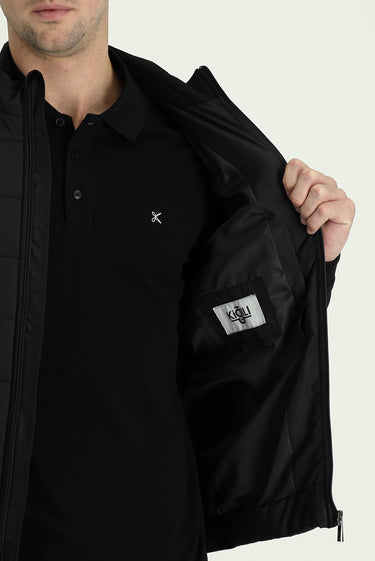 Siyah Mevsimlik Çift Taraflı Mont