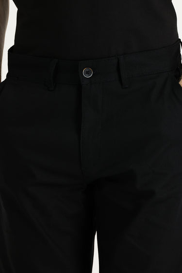 Siyah Regular Fit Pamuklu Bermuda Şort