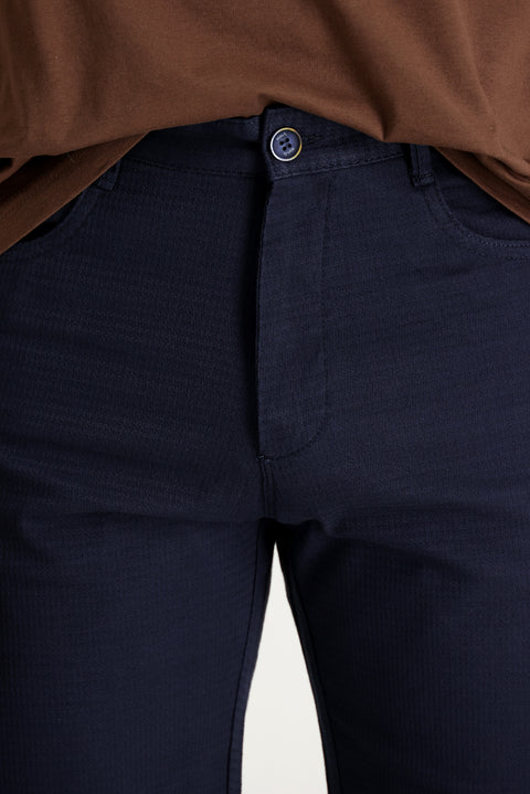 Koyu Lacivert Regular Fit Standart Kesim Bermuda Şort