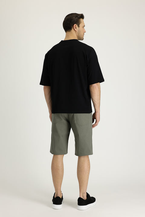 Medium Khaki Regular Fit Standard Cut Bermuda Shorts