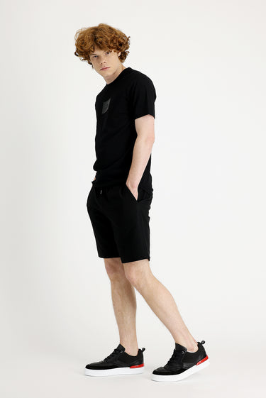 Siyah Pamuklu Sweat Şort