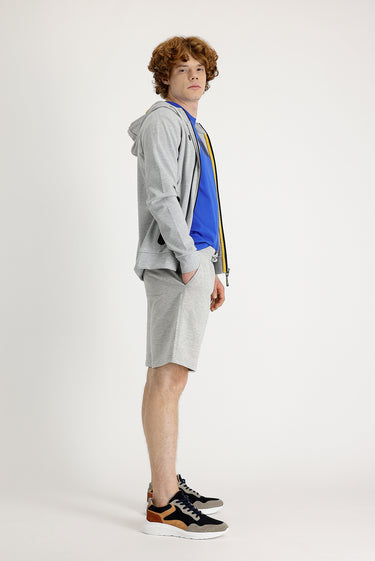 Orta Gri Melanj Pamuklu Sweat Şort