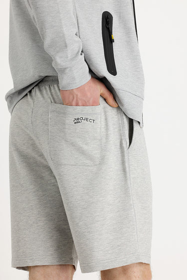 Orta Gri Melanj Pamuklu Sweat Şort
