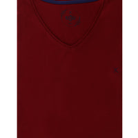 Dark Red Plus Size V-Neck Cotton Supreme T-Shirt