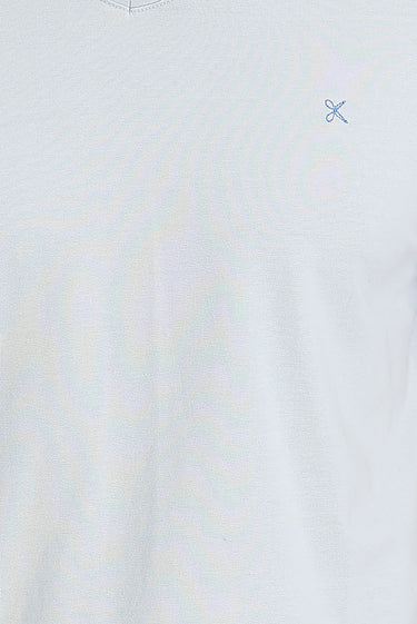 Açık Mavi V Yaka Slim Fit Dar Kesim Pamuklu Tişört