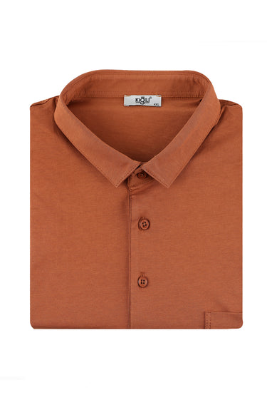 Taba Büyük Beden Polo Yaka Pamuklu Süprem Tişört