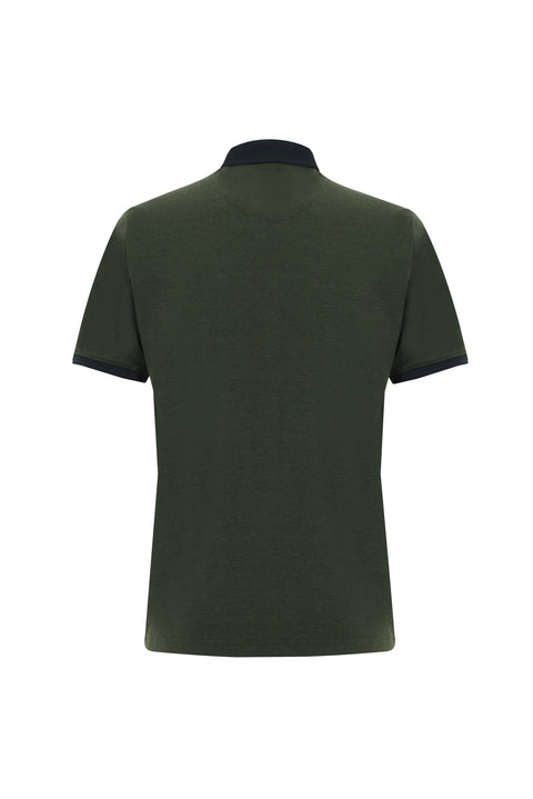 Orta Haki Polo Yaka Regular Fit Tişört