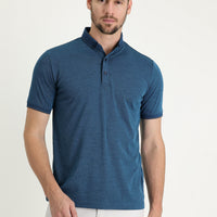 Petrol Green Polo Collar Regular Fit T-shirt