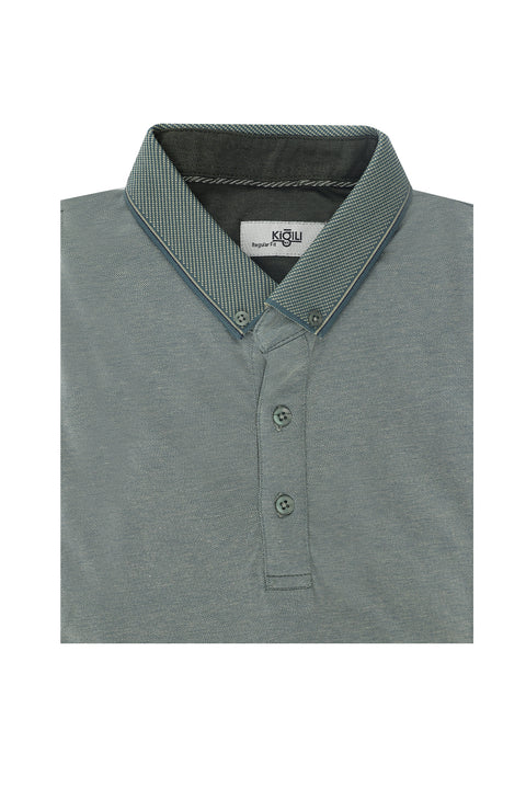 Zümrüt Yeşili Polo Yaka Regular Fit Tişört