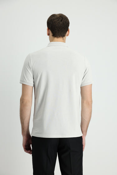 Taş Polo Yaka Slim Fit Dar Kesim Nakışlı Pamuk Tişört