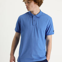 Aviator Blue Polo Collar Slim Fit Printed T-Shirt