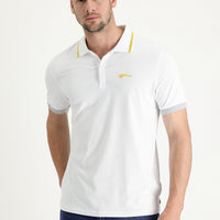 Beyaz Polo Yaka Slim Fit Dar Kesim Pamuklu Tişört