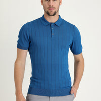 Koyu Petrol Polo Yaka Slim Fit Dar Kesim Tişört