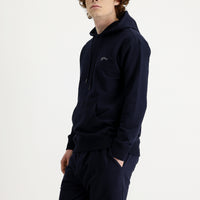 Medium Navy Hooded Printed Cotton Sweatshirt